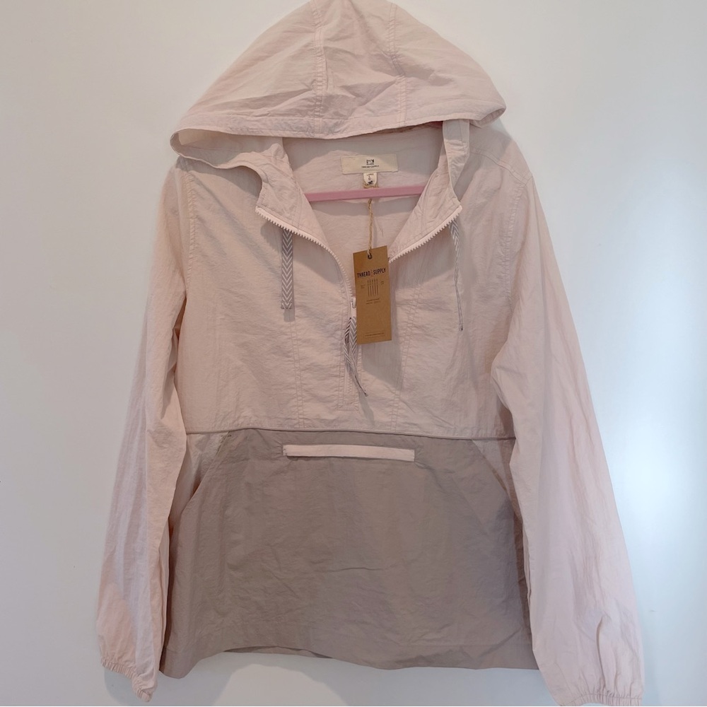 NWT thread and supply light pink wind breaker jacket